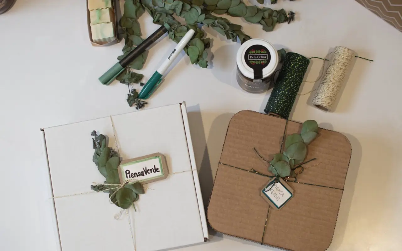 Présentation type des kits de bienvenu de Piensa Verde - décoration durable